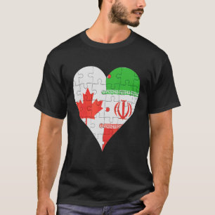 T-shirt Coeur du drapeau canadien iranien