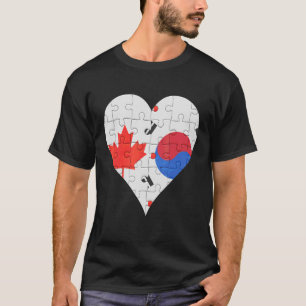 T-shirt Coeur du drapeau canadien sud-coréen