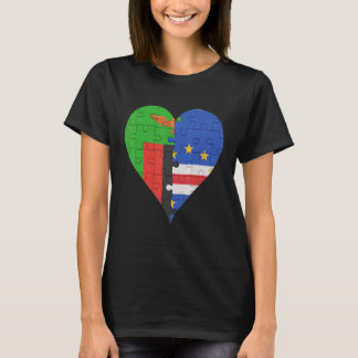 T-shirt Coeur du drapeau cap verdien zambien