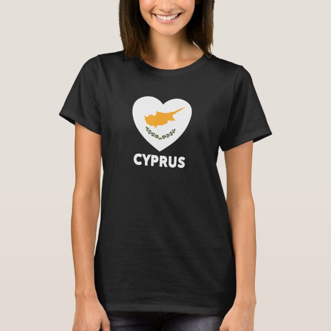 T-shirt Coeur du drapeau chypriote (Devant)