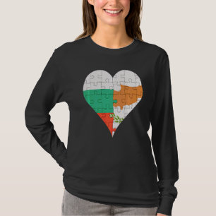 T-shirt Coeur du drapeau chypriote bulgare