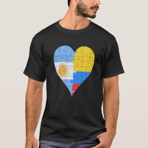T-shirt Coeur du drapeau colombien argentin