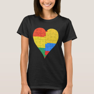 T-shirt Coeur du drapeau colombien bolivien