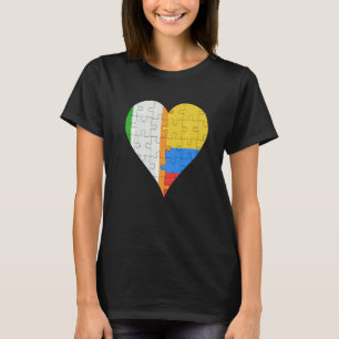 T-shirt Coeur du drapeau colombien irlandais