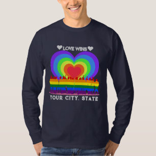 T-shirt Coeur du drapeau de fierté