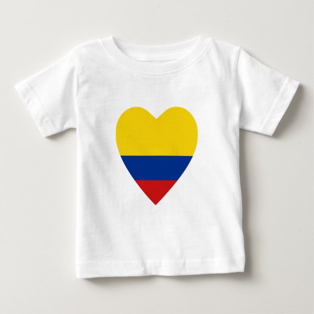 T-shirt Coeur du drapeau de la Colombie (Devant)