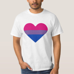 T-shirt Coeur du drapeau de la fierté bisexuelle