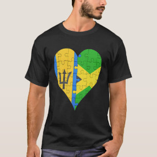 T-shirt Coeur du drapeau de la Jamaïque