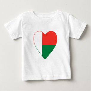 T-shirt Coeur du drapeau de Madagascar