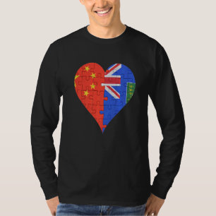 T-shirt Coeur du drapeau des îles Vierges britanniques chi