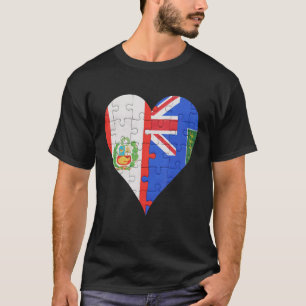 T-shirt Coeur du drapeau des îles Vierges britanniques du