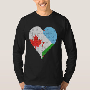T-shirt Coeur du drapeau djiboutien