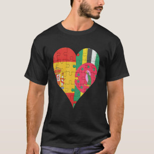 T-shirt Coeur du drapeau dominicain espagnol