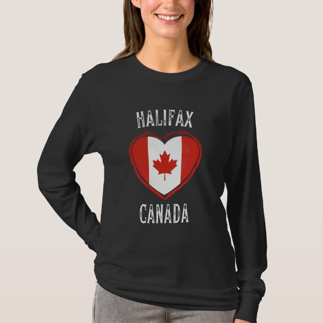T-shirt Coeur du drapeau du Canada Halifax City (Devant)