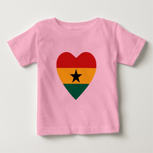 T-shirt Coeur du drapeau du Ghana (Devant)