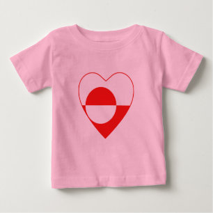 T-shirt Coeur du drapeau du Groenland