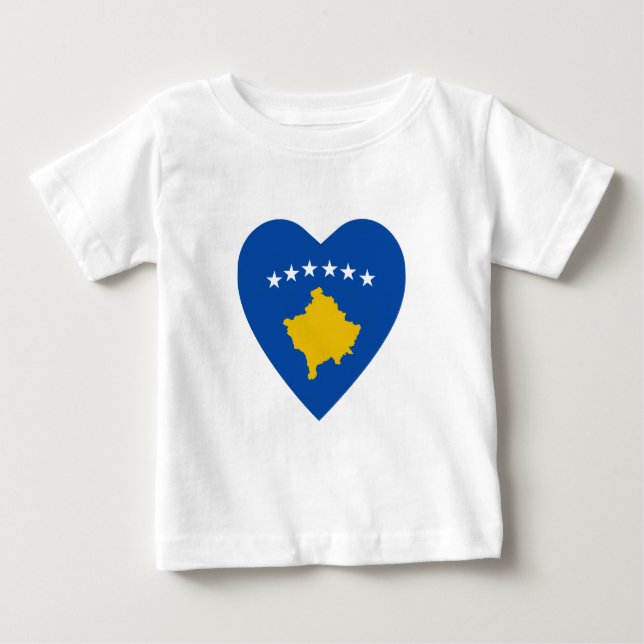 T-shirt Coeur du drapeau du Kosovo (Devant)