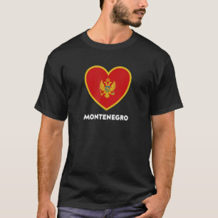 T-shirt Coeur du drapeau du Monténégro