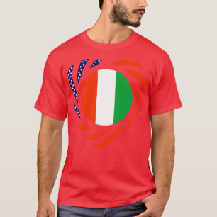 T-shirt Coeur du drapeau du Patriote Multinational Ivoirie