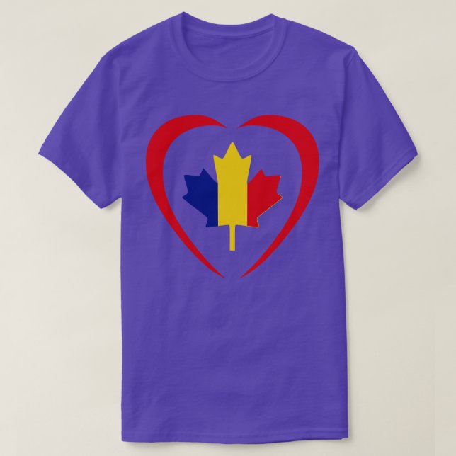 T-shirt Coeur du drapeau du Patriote Multinational Roumain (Design devant)