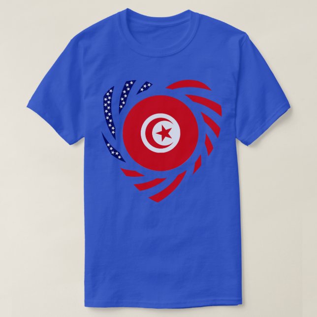 T-shirt Coeur du drapeau du Patriote Multinational Tunisie (Design devant)