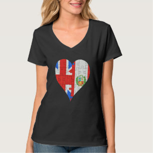 T-shirt Coeur du drapeau du Pérou britannique