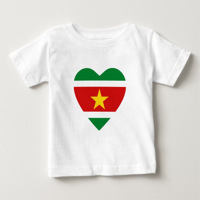 T-shirt Coeur du drapeau du Suriname (Devant)