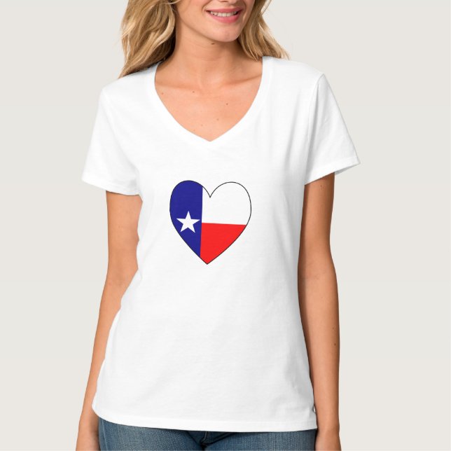 T-shirt Coeur du drapeau du Texas (Devant)