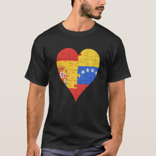 T-shirt Coeur du drapeau du Venezuela espagnol