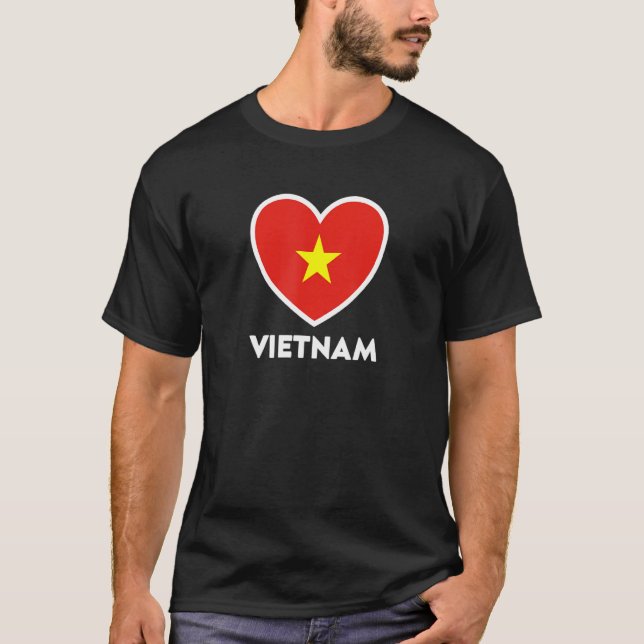 T-shirt Coeur du drapeau du Vietnam (Devant)