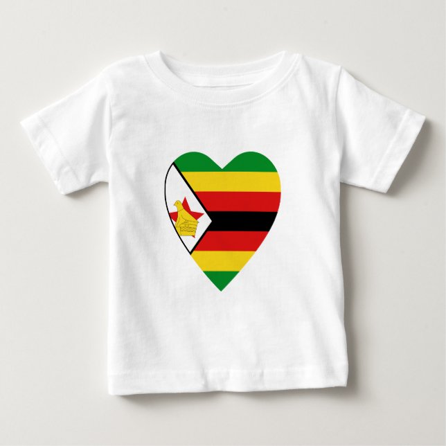 T-shirt Coeur du drapeau du Zimbabwe (Devant)