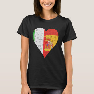 T-shirt Coeur du drapeau espagnol italien