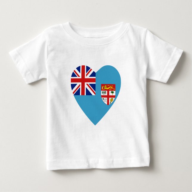 T-shirt Coeur du drapeau fidjien (Devant)
