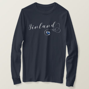 T-shirt Coeur du drapeau finlandais, Fierté finlandaise