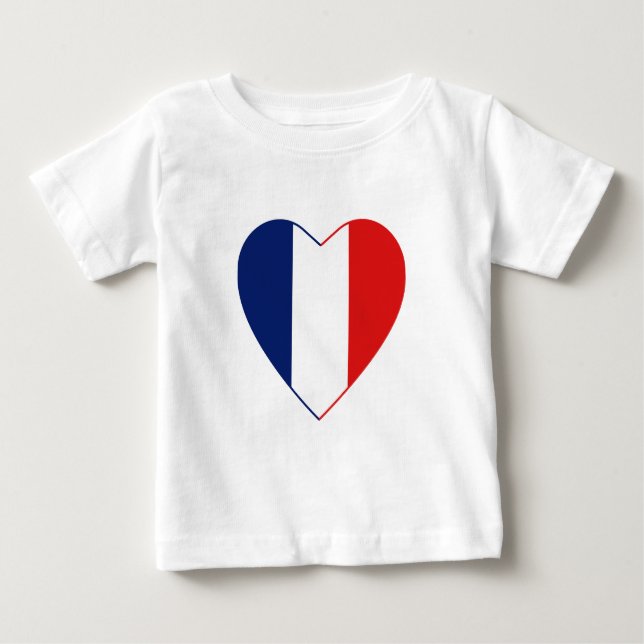 T-shirt Coeur du drapeau français (Devant)