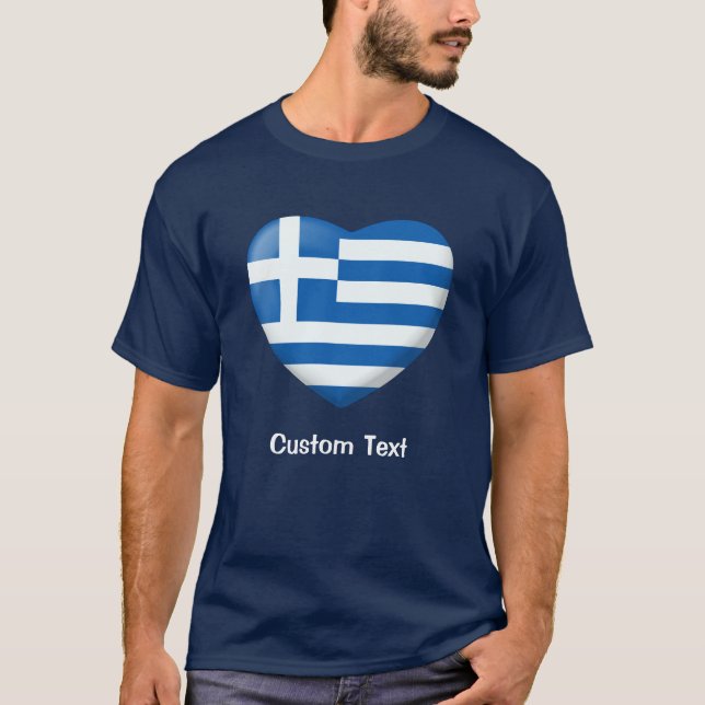 T-shirt Coeur du drapeau grec (Devant)