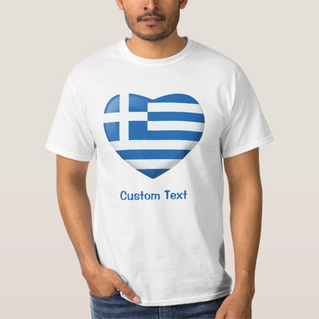 T-shirt Coeur du drapeau grec (Devant)