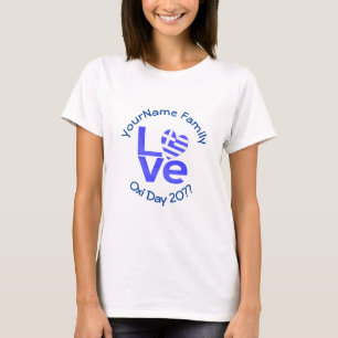 T-shirt Coeur du drapeau grec en bleu AMOUR femmes