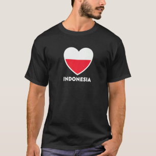 T-shirt Coeur du drapeau indonésien