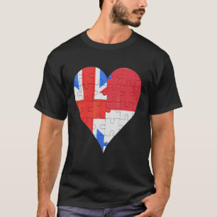 T-shirt Coeur du drapeau indonésien britannique