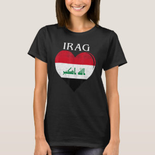 T-shirt Coeur du drapeau irakien vintage pour l'Irak