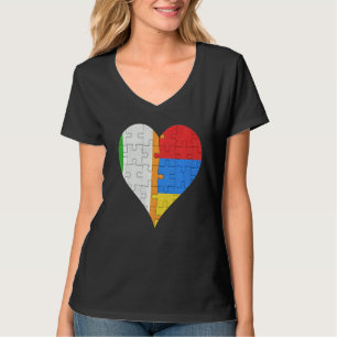 T-shirt Coeur du drapeau irlandais arménien