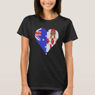 T-shirt Coeur du drapeau irlandais australien