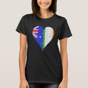 T-shirt Coeur du drapeau irlandais australien