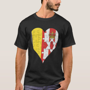 T-shirt Coeur du drapeau irlandais belge