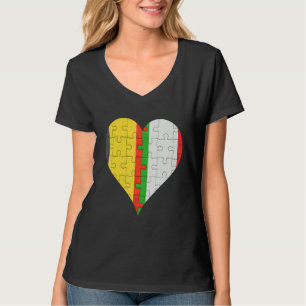 T-shirt Coeur du drapeau italien belge