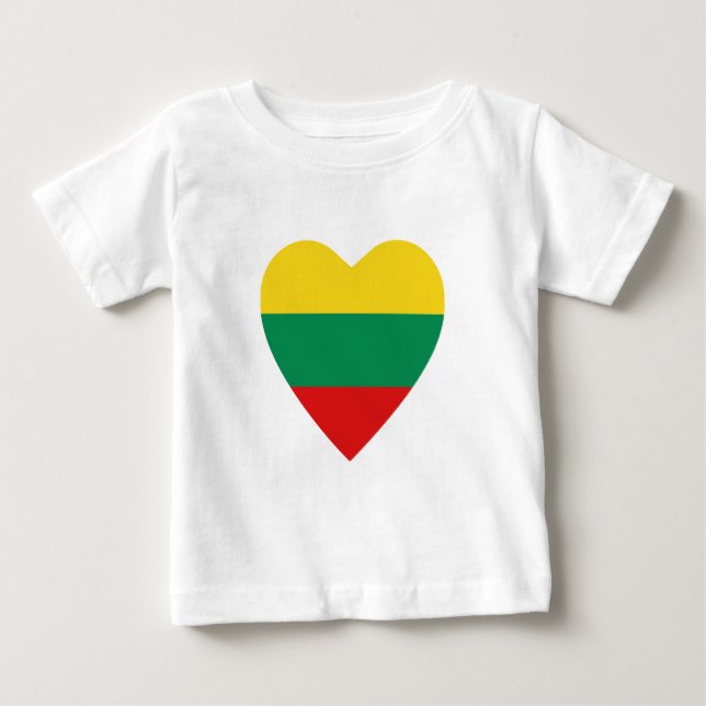 T-shirt Coeur du drapeau lituanien (Devant)