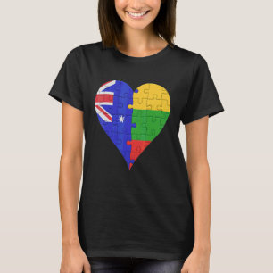 T-shirt Coeur du drapeau lituanien australien