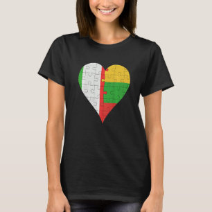 T-shirt Coeur du drapeau lituanien italien