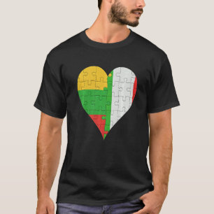 T-shirt Coeur du drapeau lituanien italien